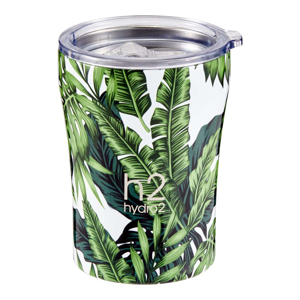 h2 Quench Travel Mug 300ml palm leaf design