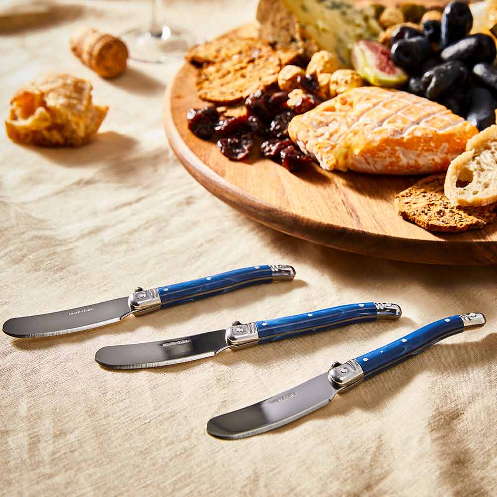 Marie Claire Domain Set of 3 Mini Pate Knives Blue