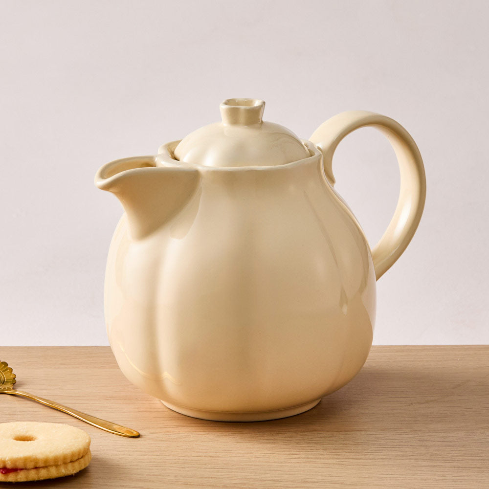 Alex Liddy Posy Teapot cream ribbed design at House