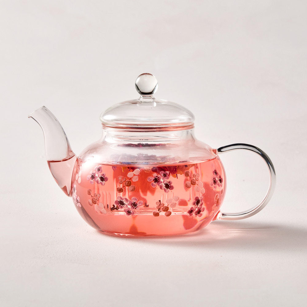 Alex Liddy Posy Glass Teapot 500ml with Infuser, Flowers at House