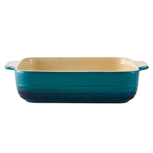 Baccarat Le Connoisseur Stoneware Square Baking Dish 24cm Lagoon Blue at House