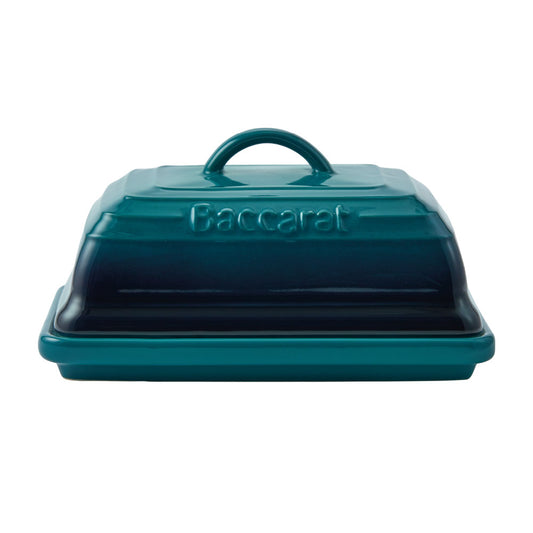 Baccarat Le Connoisseur Stoneware Butter Dish 16cm Lagoon Blue at House