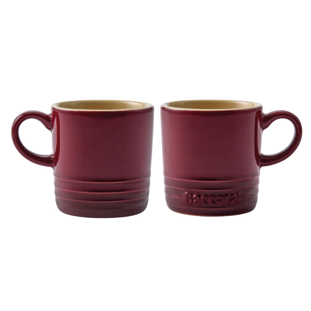 Baccarat Le Connoisseur Set of 2 Espresso Cups 90ml Merlot Red at House