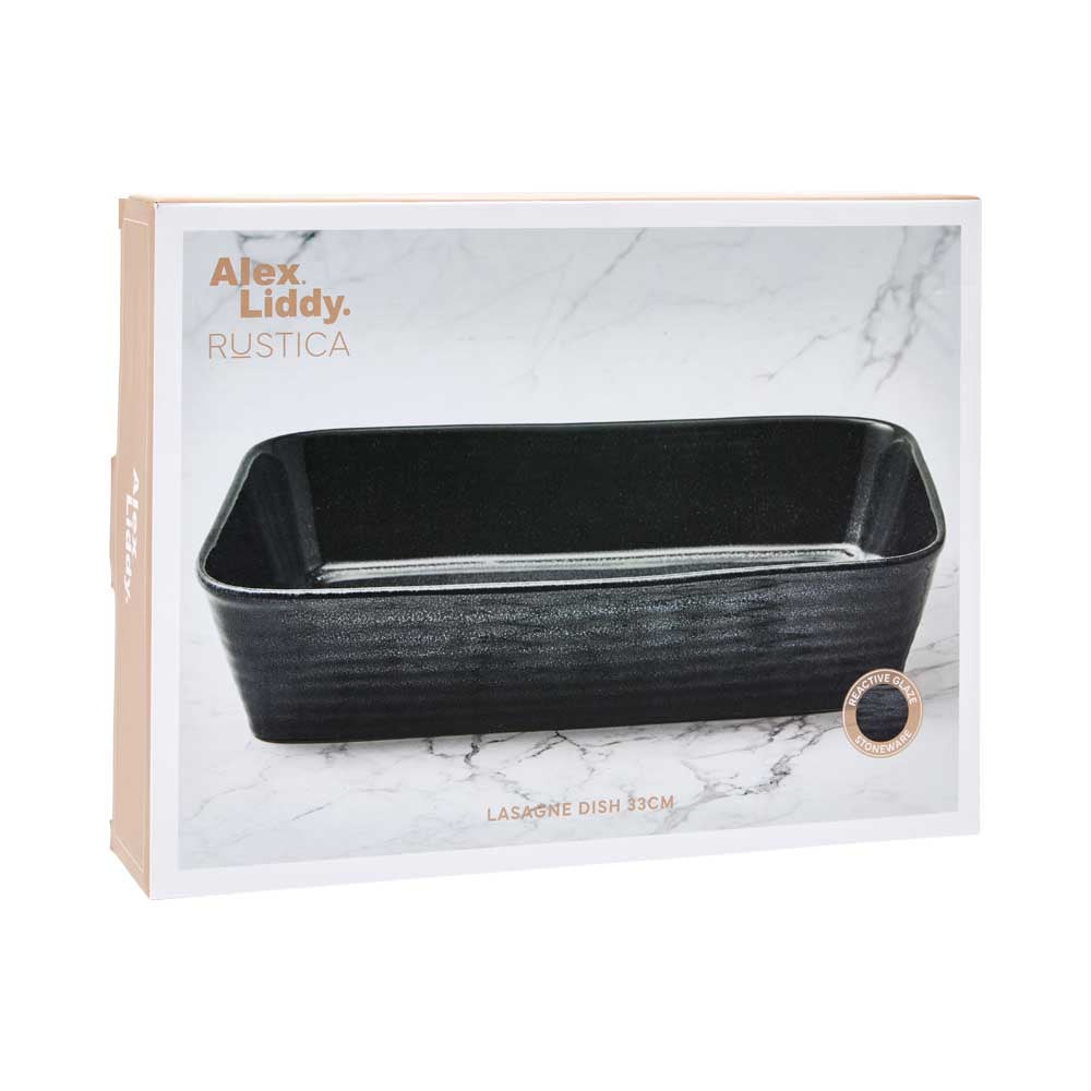 Alex Liddy Rustica Stoneware Lasagne Dish 33cm in Navy Blue at House