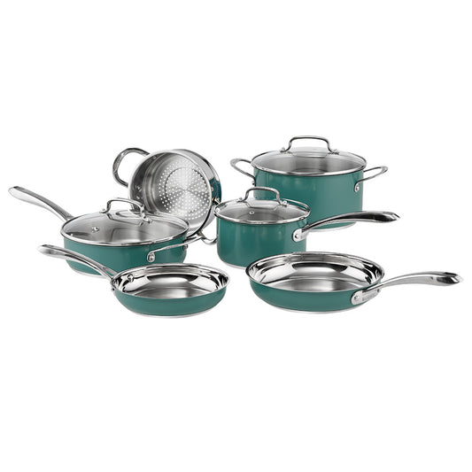 Baccarat SIGNATURE 6 Piece Cookware Set Forest Green with Steamer at House