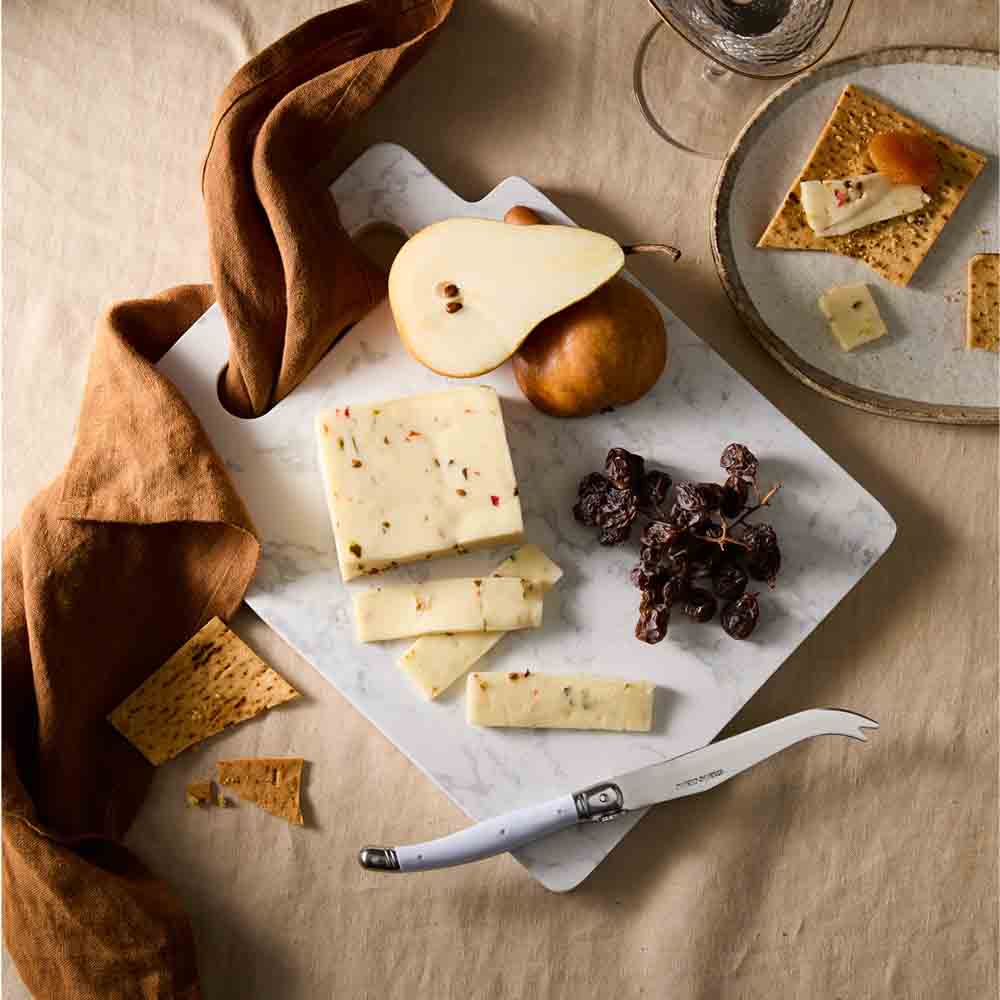 30cm Marble Serving Board with cheese and fruit - House