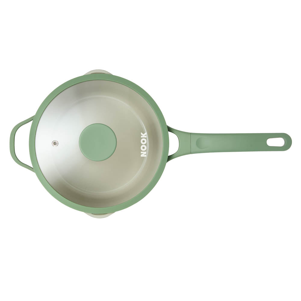 NOOK by Baccarat Saucepan with Lid 20cm sage green