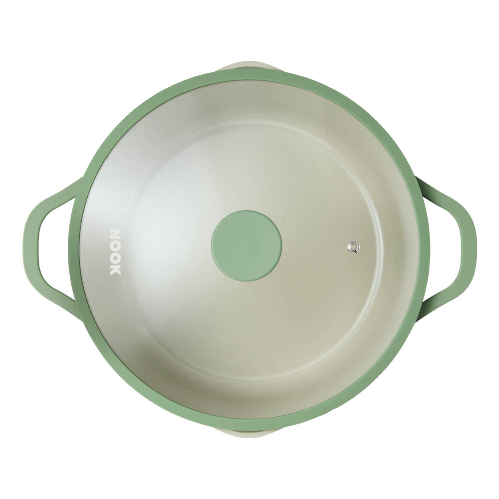 NOOK by Baccarat Casserole with Lid 28cm sage green