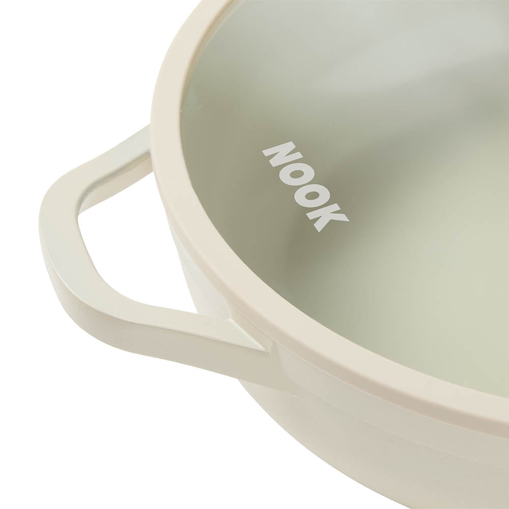 NOOK by Baccarat Saute Pan with Lid 30cm cream