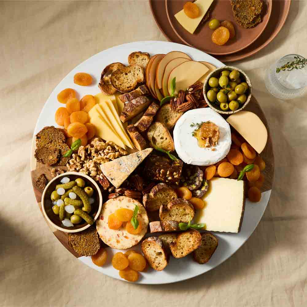 46cm wood and marble Lazy Susan with charcuterie - House