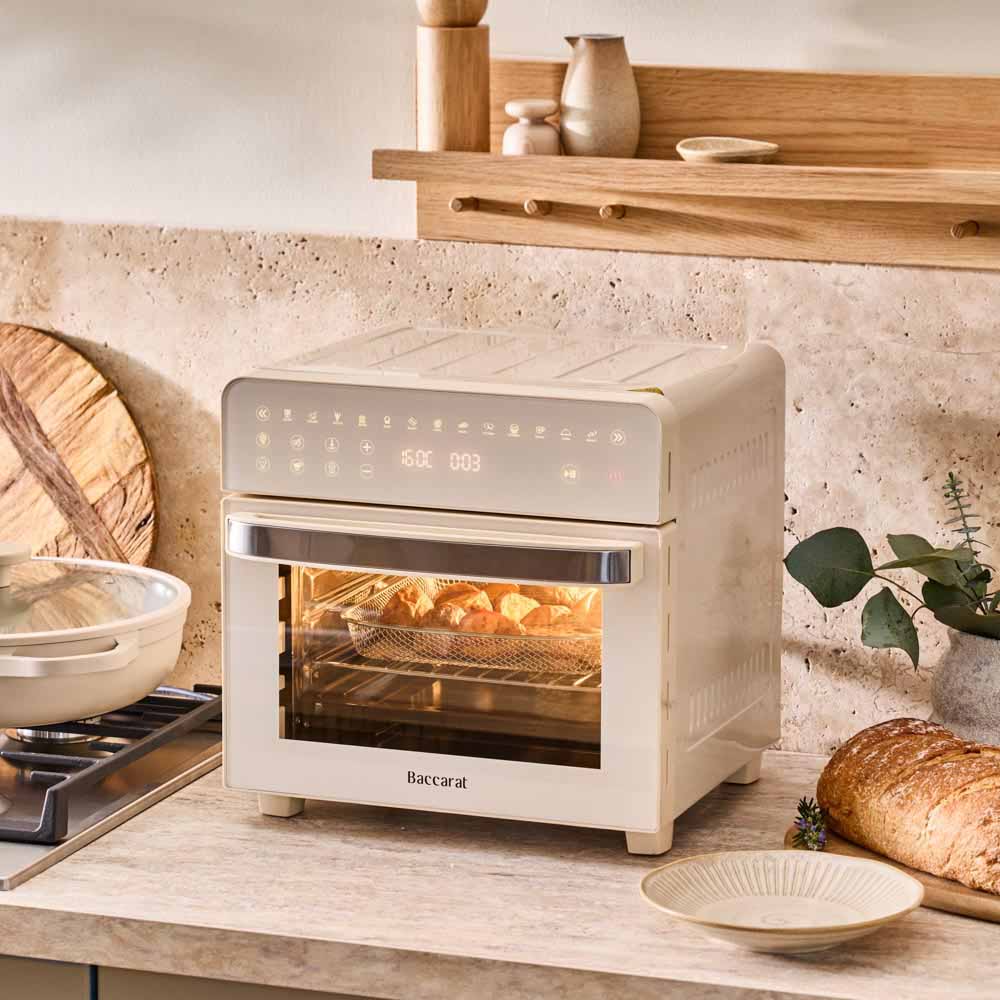 15L Air Fryer Oven in cream on the kitchen counter