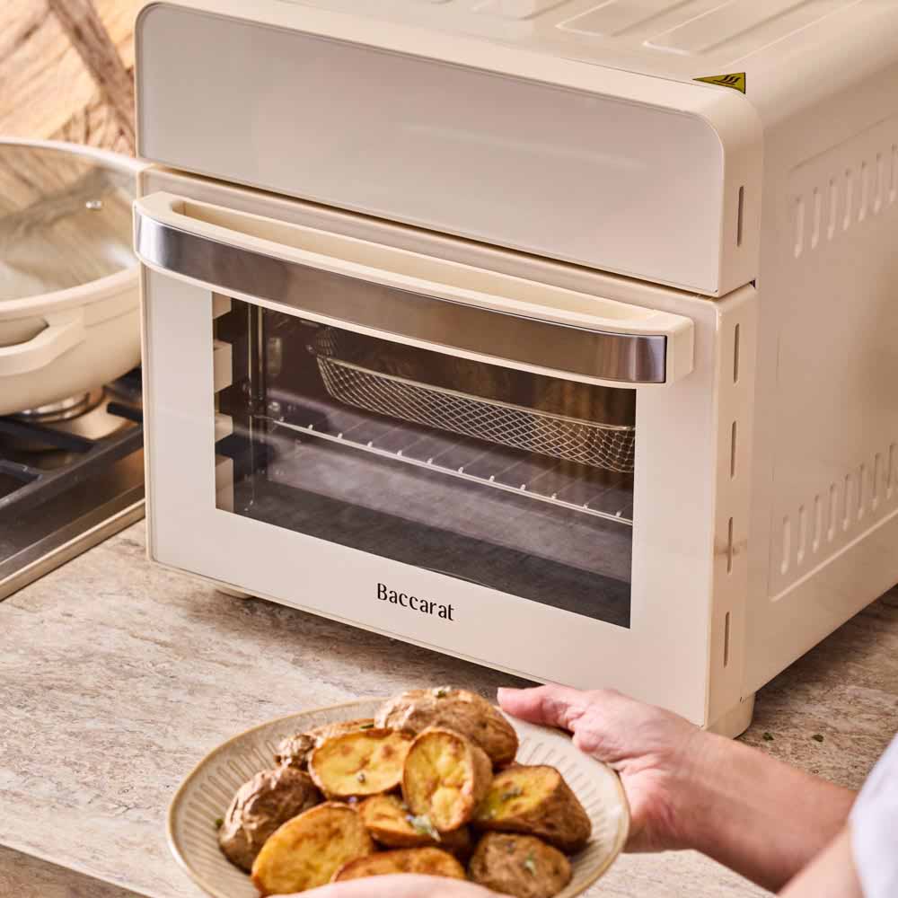 15L Air Fryer Oven in cream on the kitchen counter