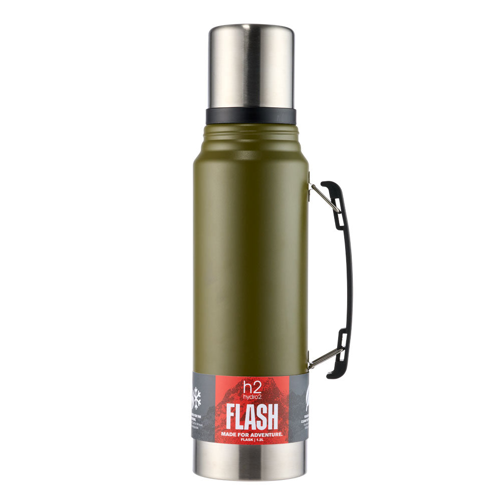 h2 hydro2 FLASH Reusable Flask 1.2L olive green