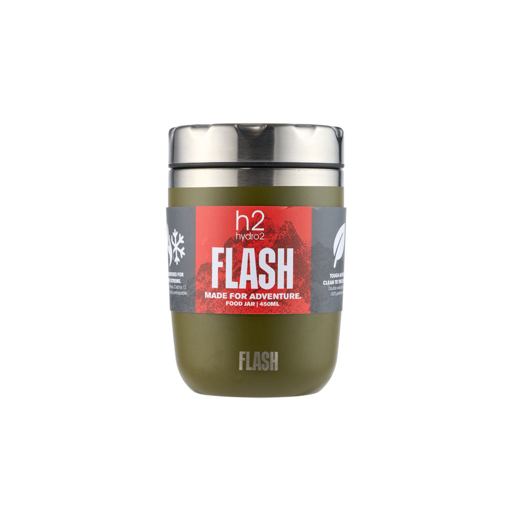 h2 hydro2 FLASH Reusable Food Jar 450ml Olive green