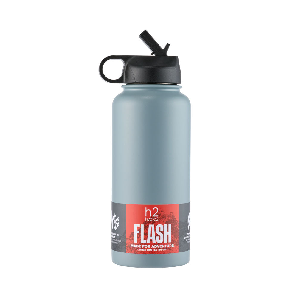 h2 hydro2 FLASH Sip Reusable Water Bottle 950ml Slate blue