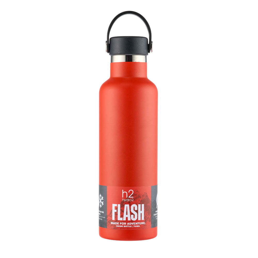 h2 hydro2 FLASH Reusable Classic Water Bottle 750ml Chilli red