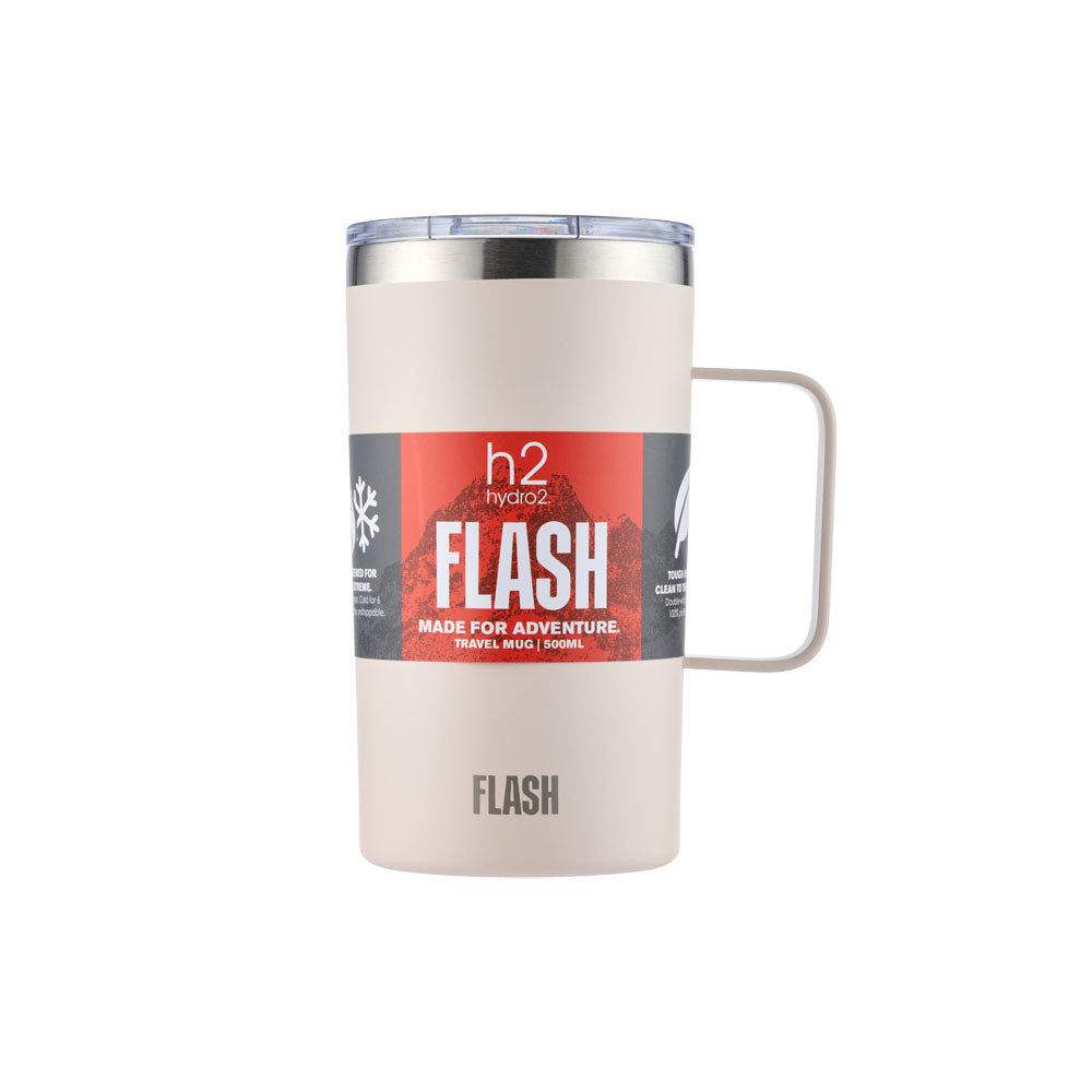 h2 hydro2 FLASH Reusable Travel Mug 500ml Dove cream