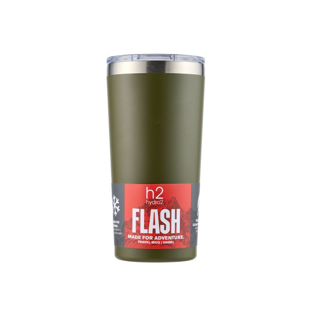 h2 hydro2 FLASH Reusable Travel Cup 590ml olive green