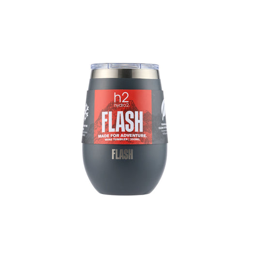 h2 hydro2 FLASH Reusable Wine Tumbler 350ml grey