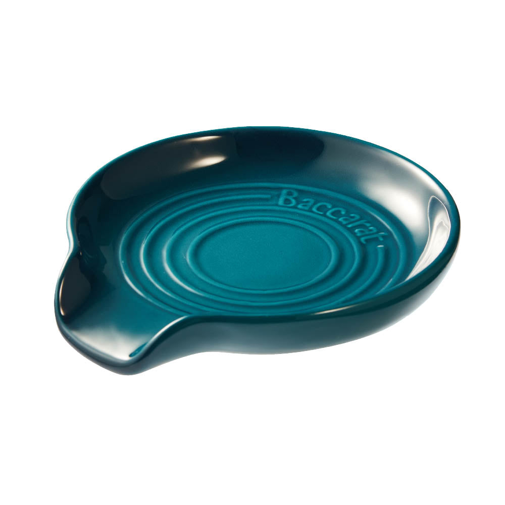 Baccarat Le Connoisseur Round Spoon Rest Lagoon Blue
