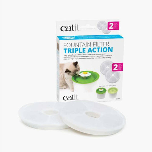 Catit Flower Fountain Triple Action Fountain Filter 2 Pack