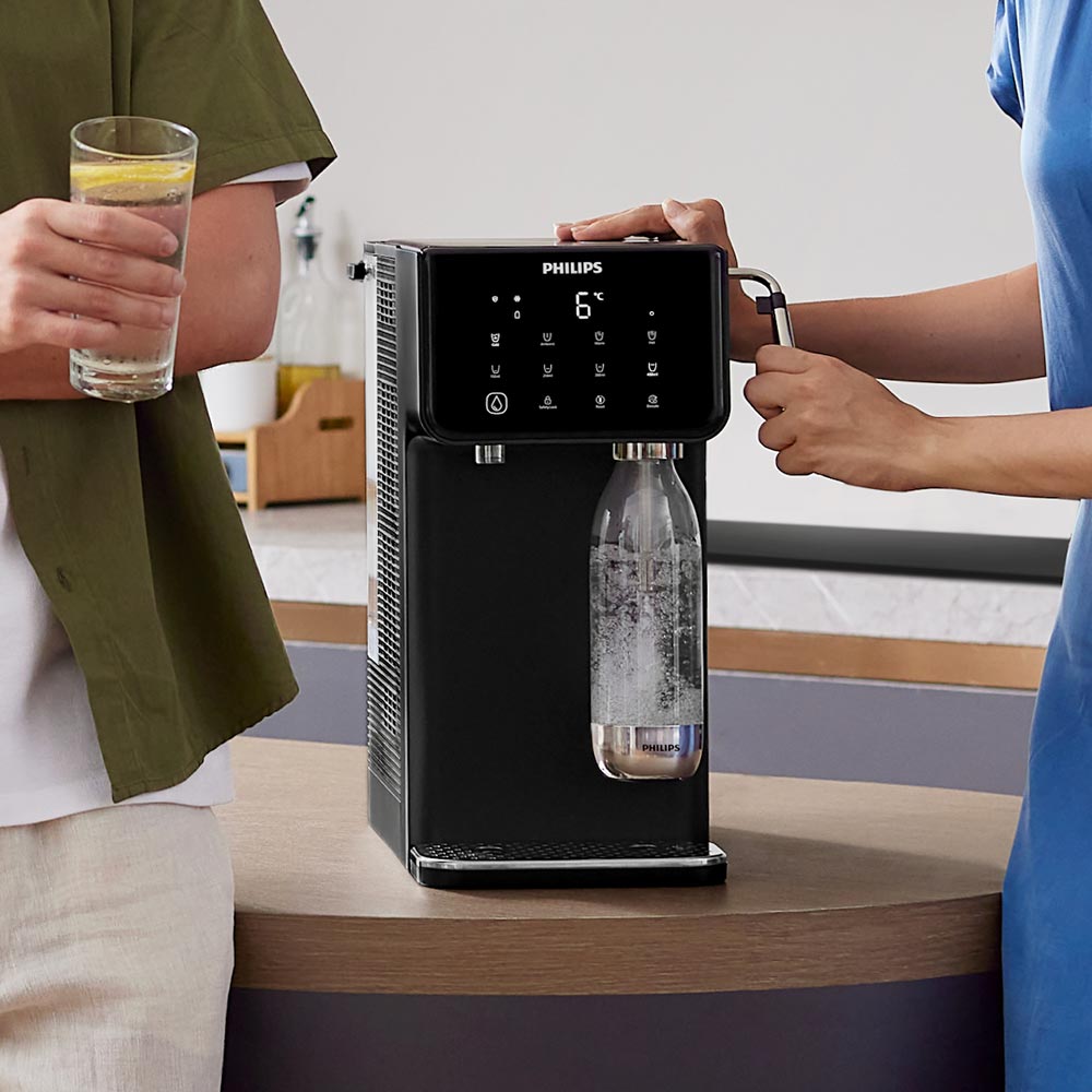 Philips Micro X-Clean Filtration Sparkling Water Station Hot and Cold Black