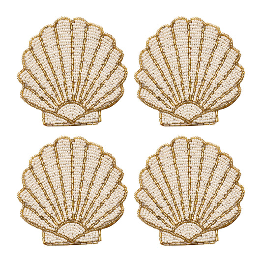 Porto Nautilus Set of 4 Beaded Coasters 10cm