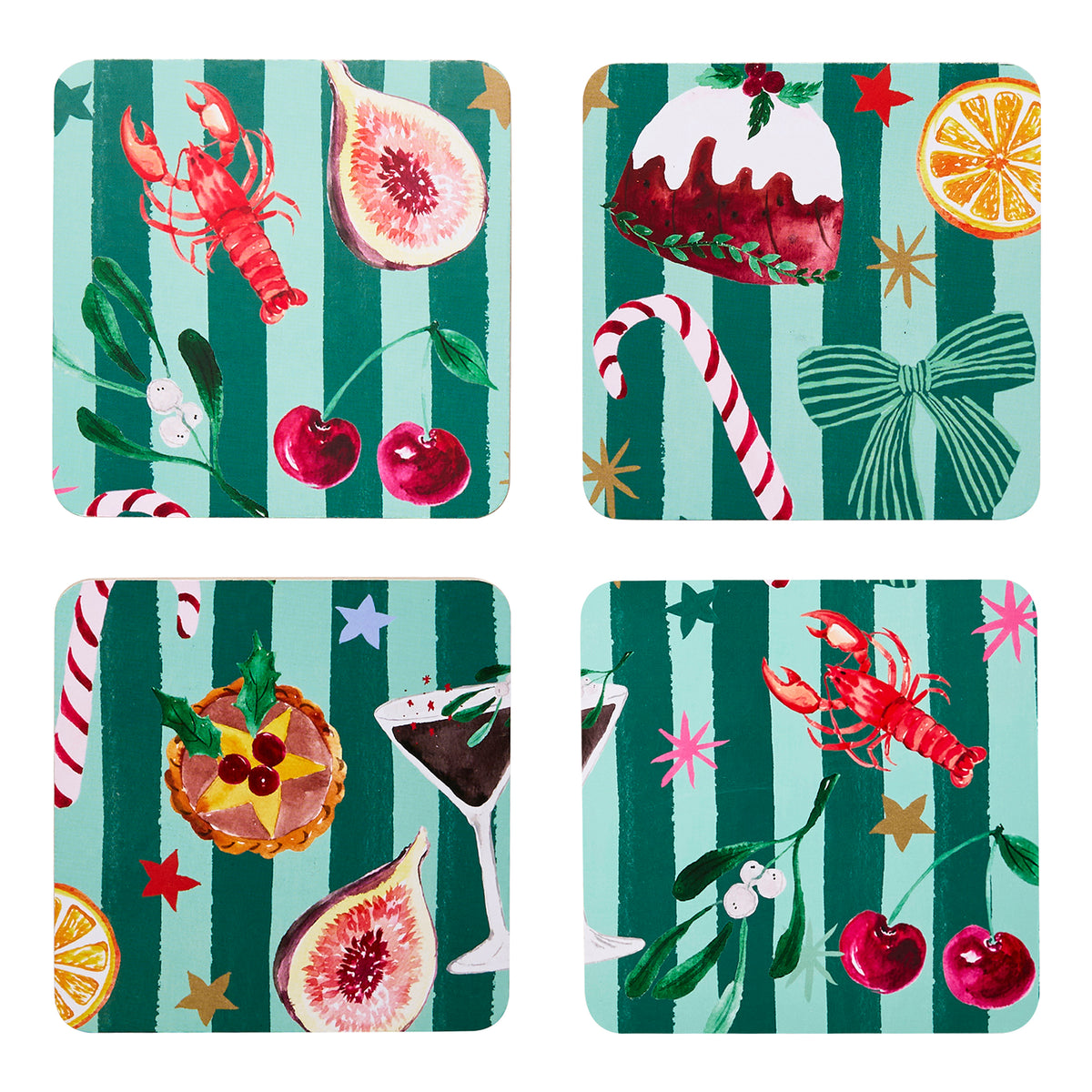 Porto Tis' The Season Set of 4 Coasters