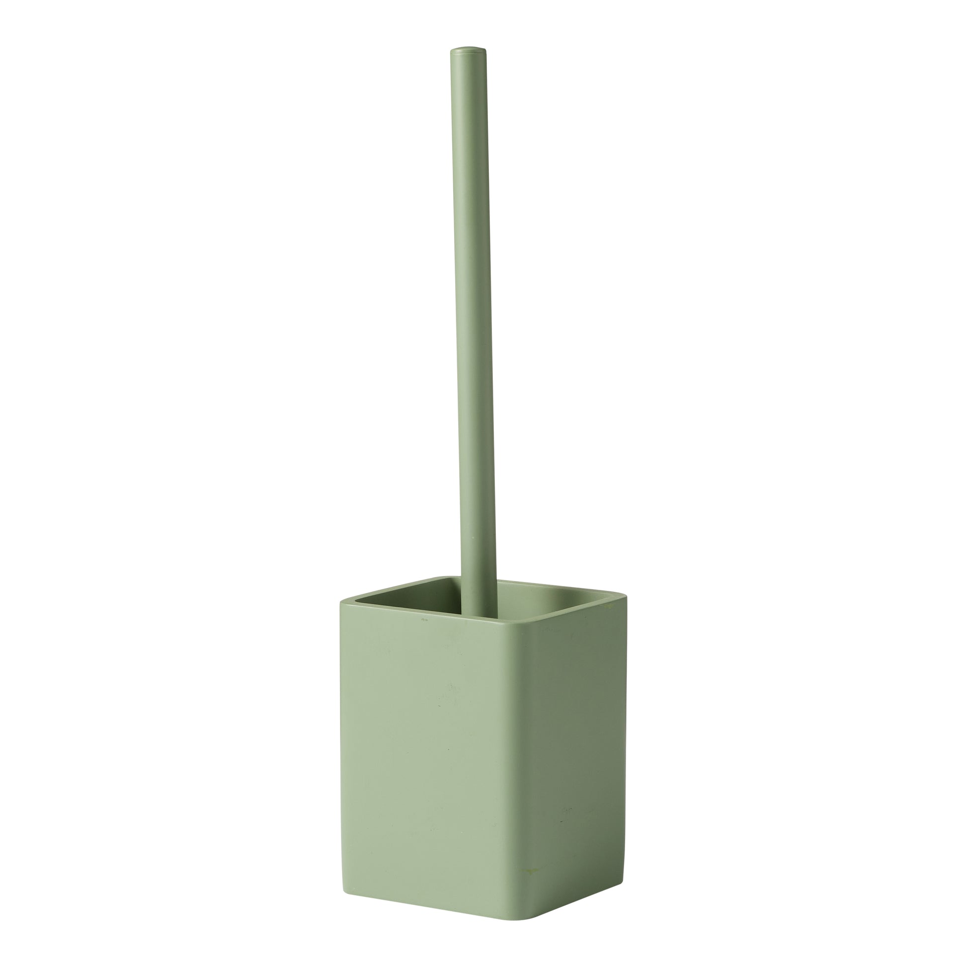 The Porto Astoria toilet brush holder in sage with the matching brush.