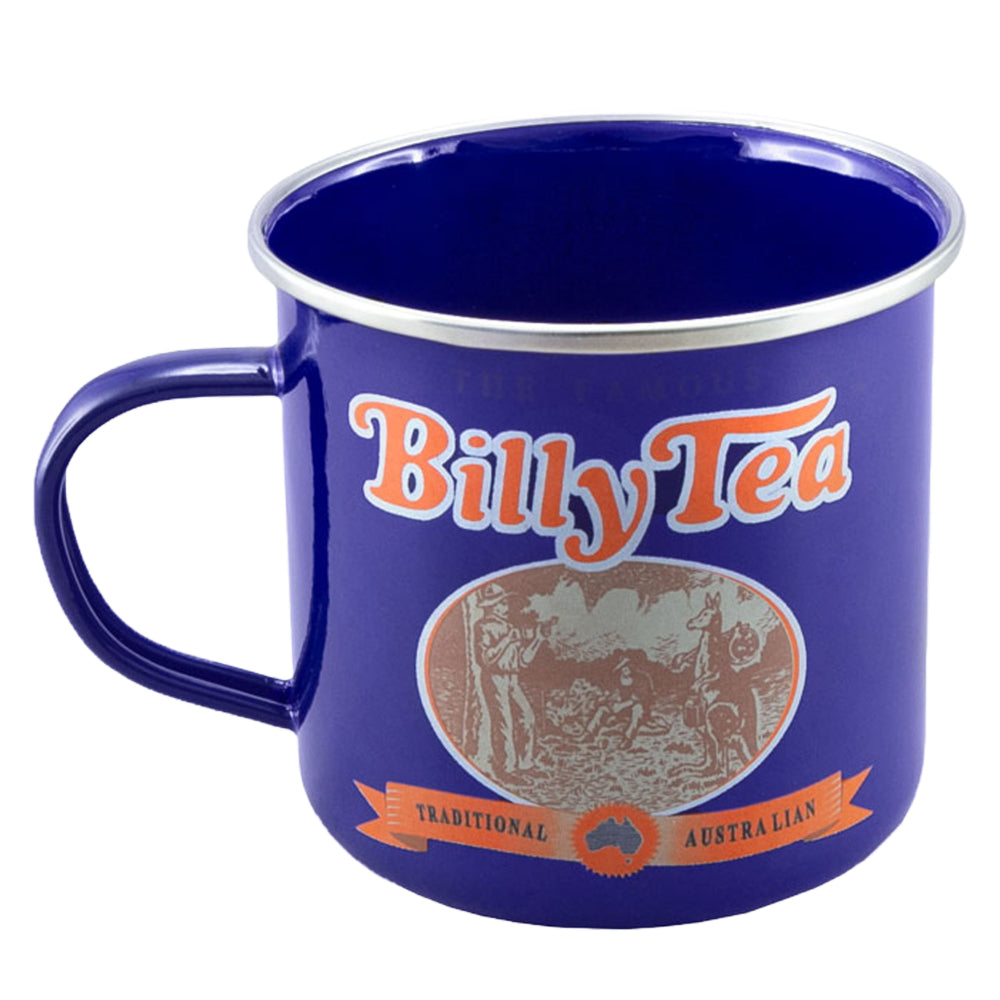 Rojo Billy Tea Enamel 2 Piece Mug Set 450ml Blue