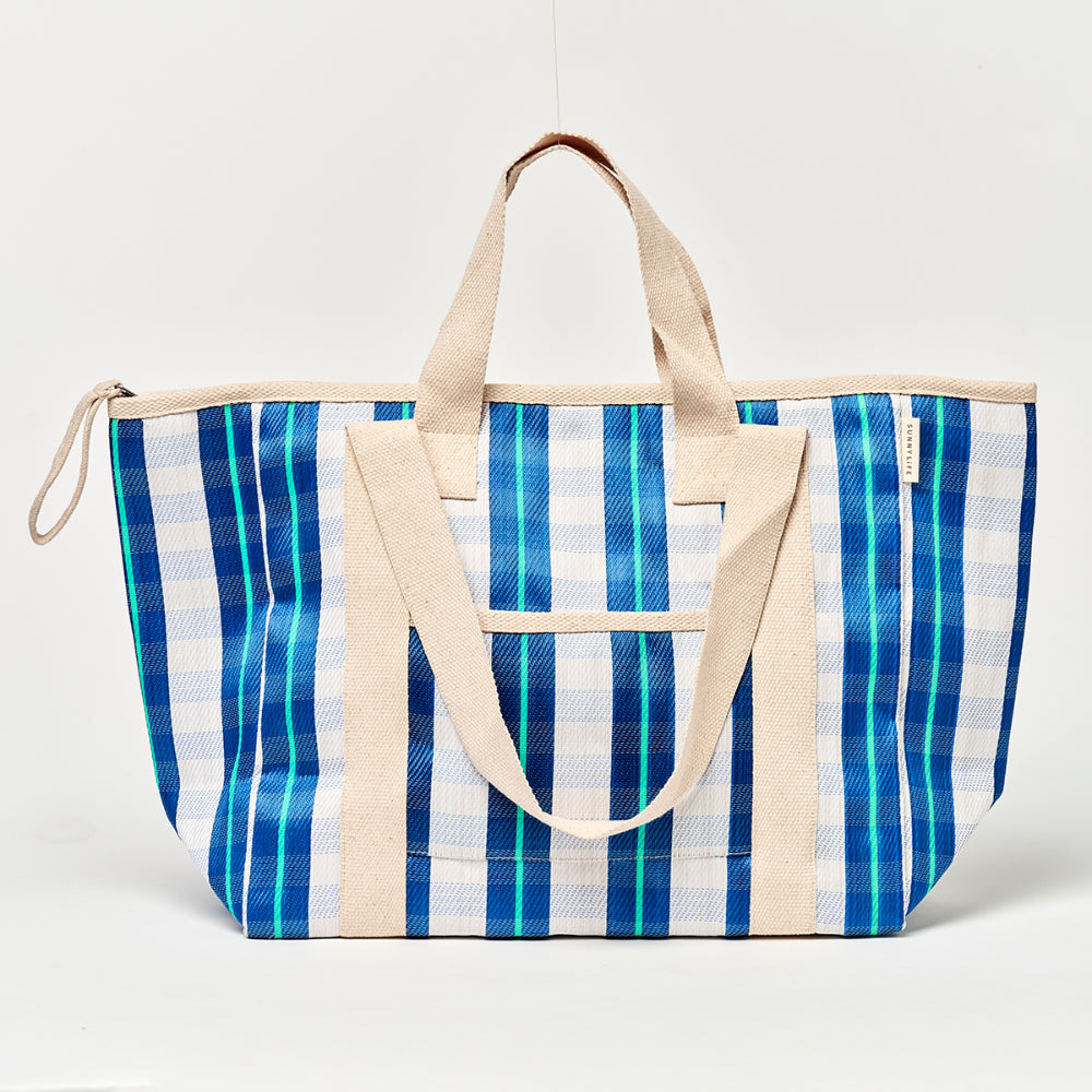 SUNNYLiFE Cooler Tote La Mer Blue Neon