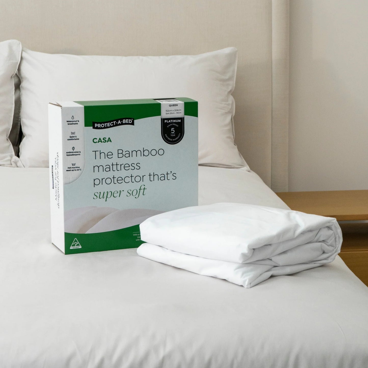 Protect-A-Bed Casa Bamboo Jersey Fitted Waterproof Mattress Protector