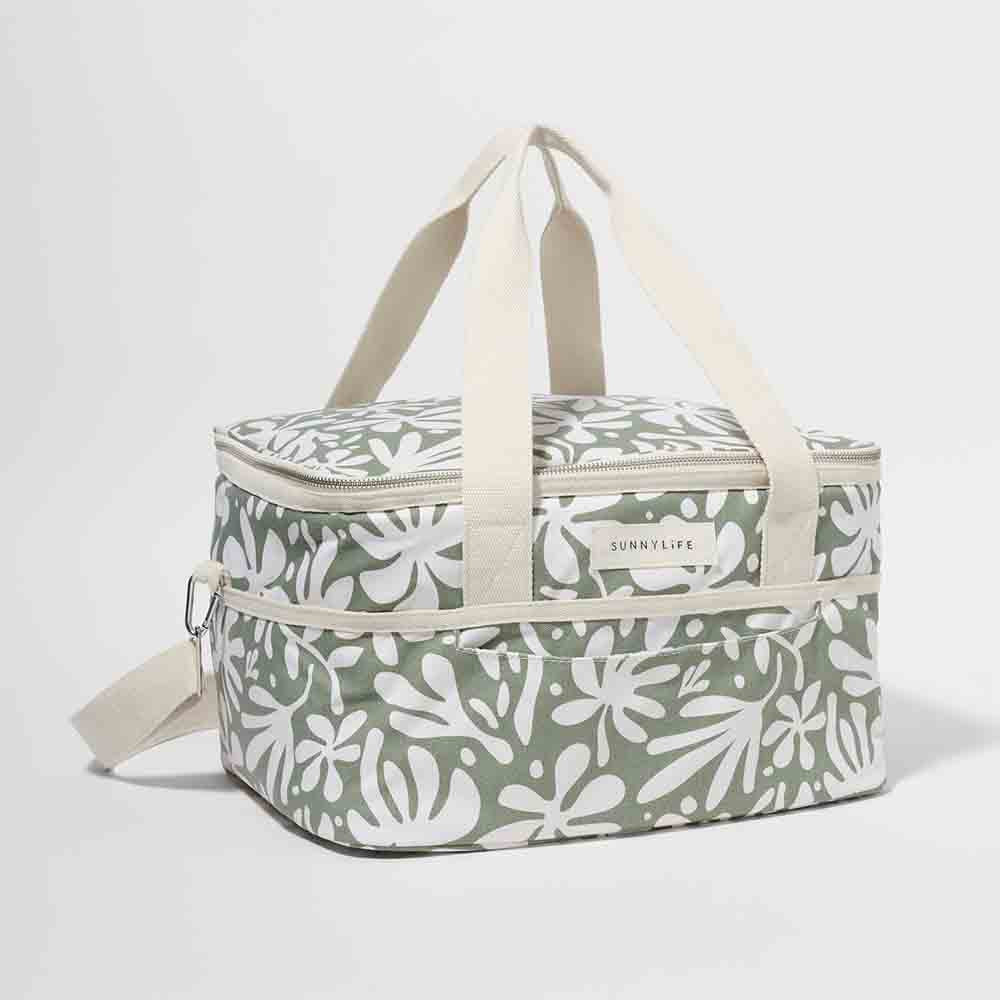 SUNNYLiFE Canvas Cooler Bag The Vacay Olive