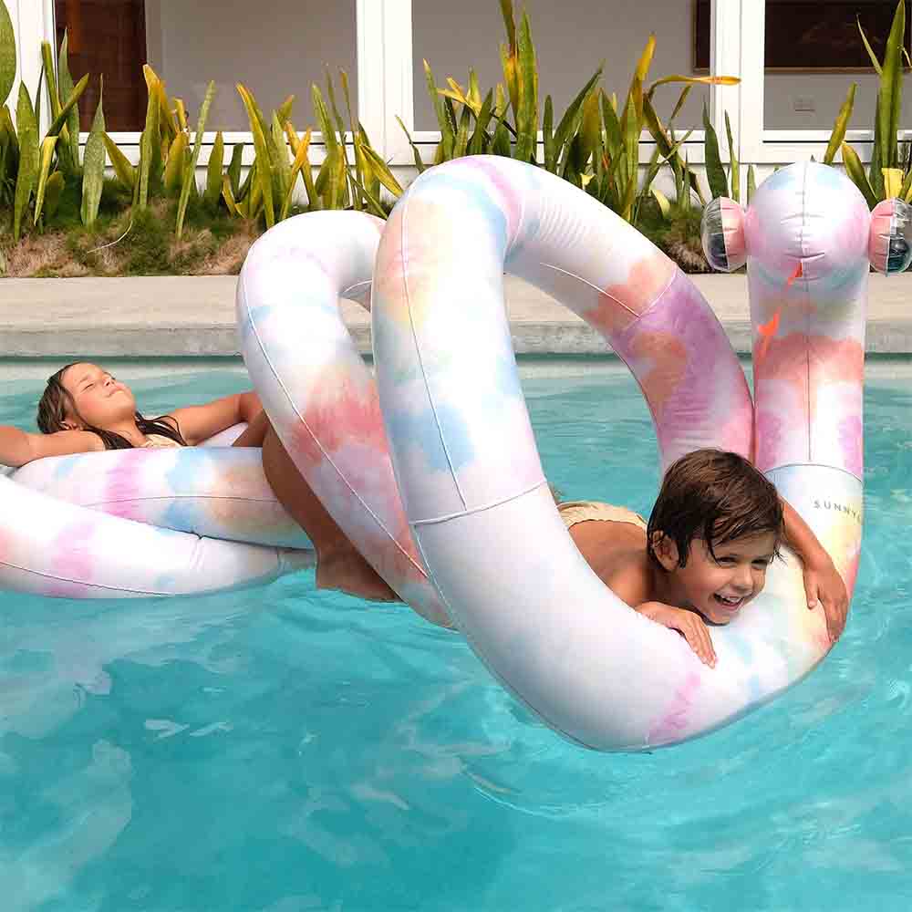 SUNNYLiFE Giant Inflatable Noodle Snake Tie Dye Multi