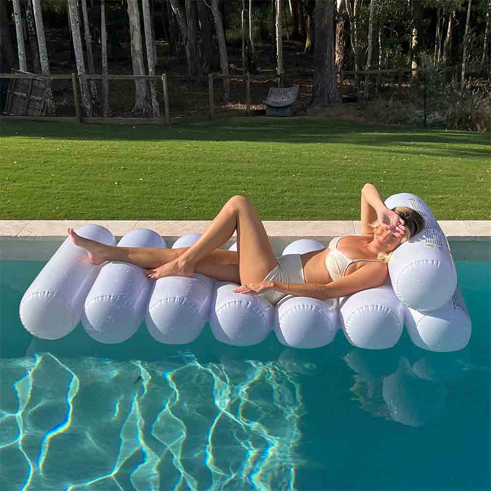 SUNNYLiFE Luxe Tube Lilo Le Weekend White