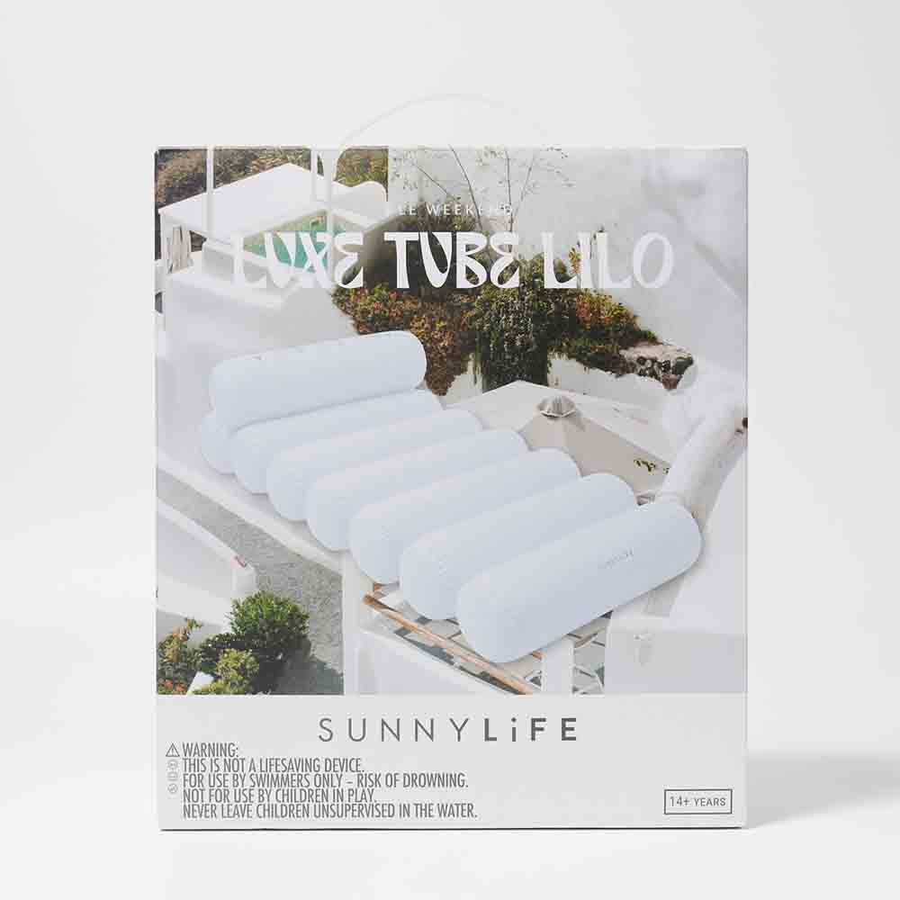 SUNNYLiFE Luxe Tube Lilo Le Weekend White