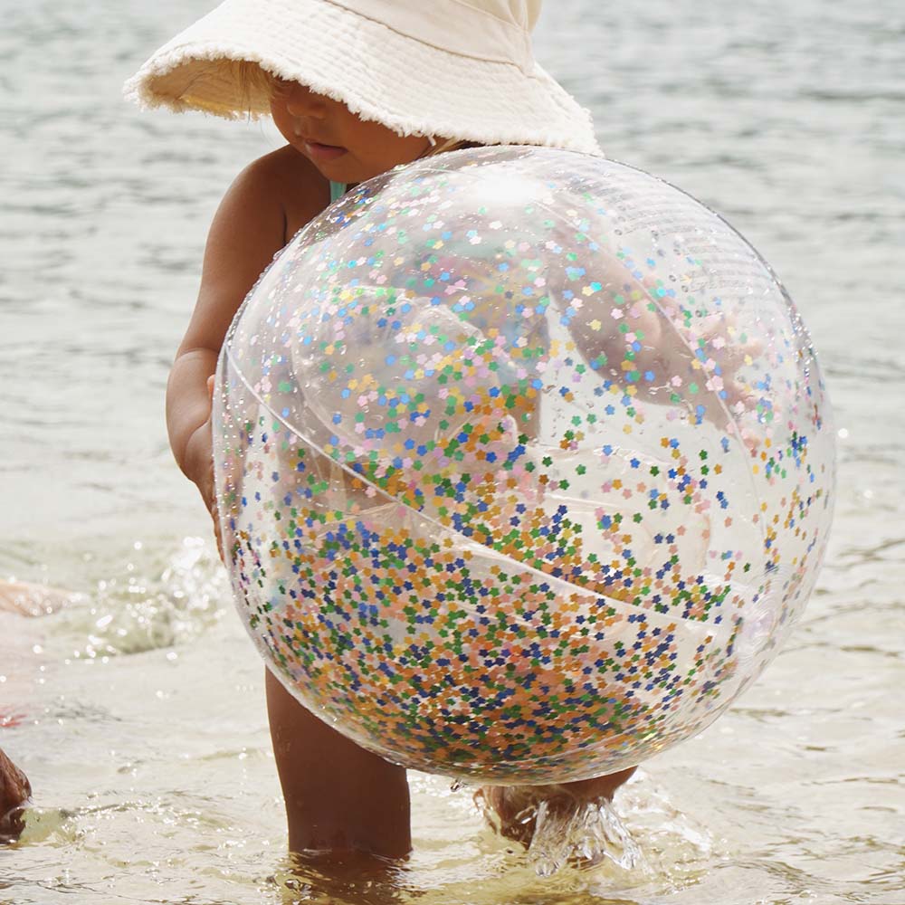 SUNNYLiFE 3D Inflatable Beach Ball Cotton Candy Glitter
