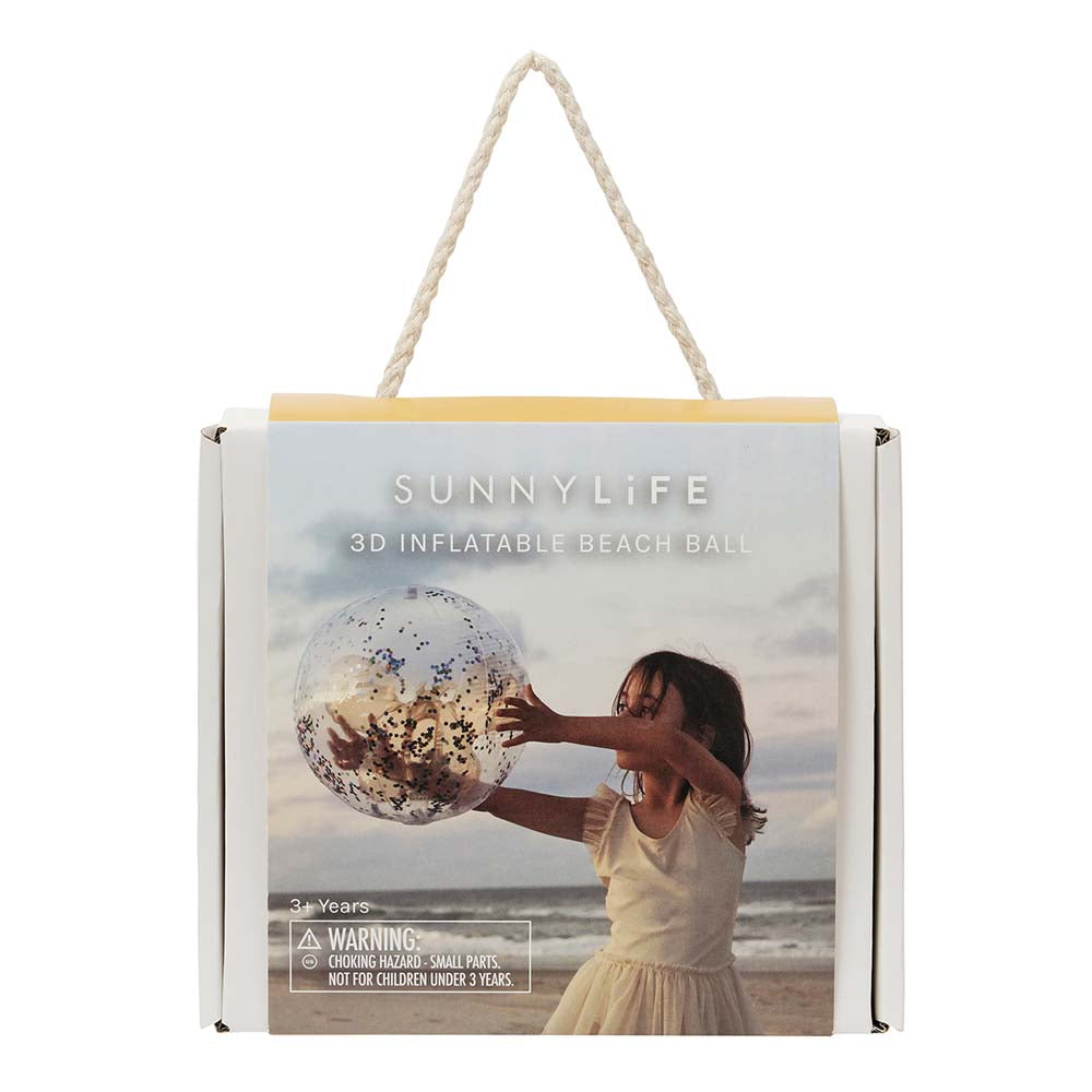 SUNNYLiFE 3D Inflatable Beach Ball Cotton Candy Glitter