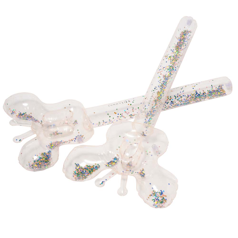 SUNNYLiFE Set of 2 Kids Inflatable Noodles Cotton Candy Glitter