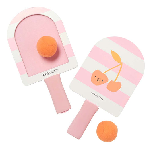 SUNNYLiFE Kids Velcro Beach Bats Cotton Candy Cherry