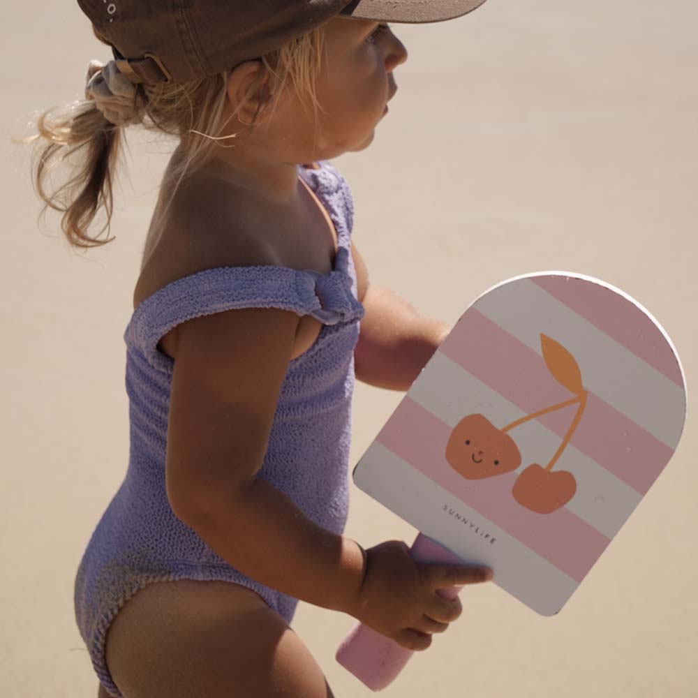 SUNNYLiFE Kids Velcro Beach Bats Cotton Candy Cherry