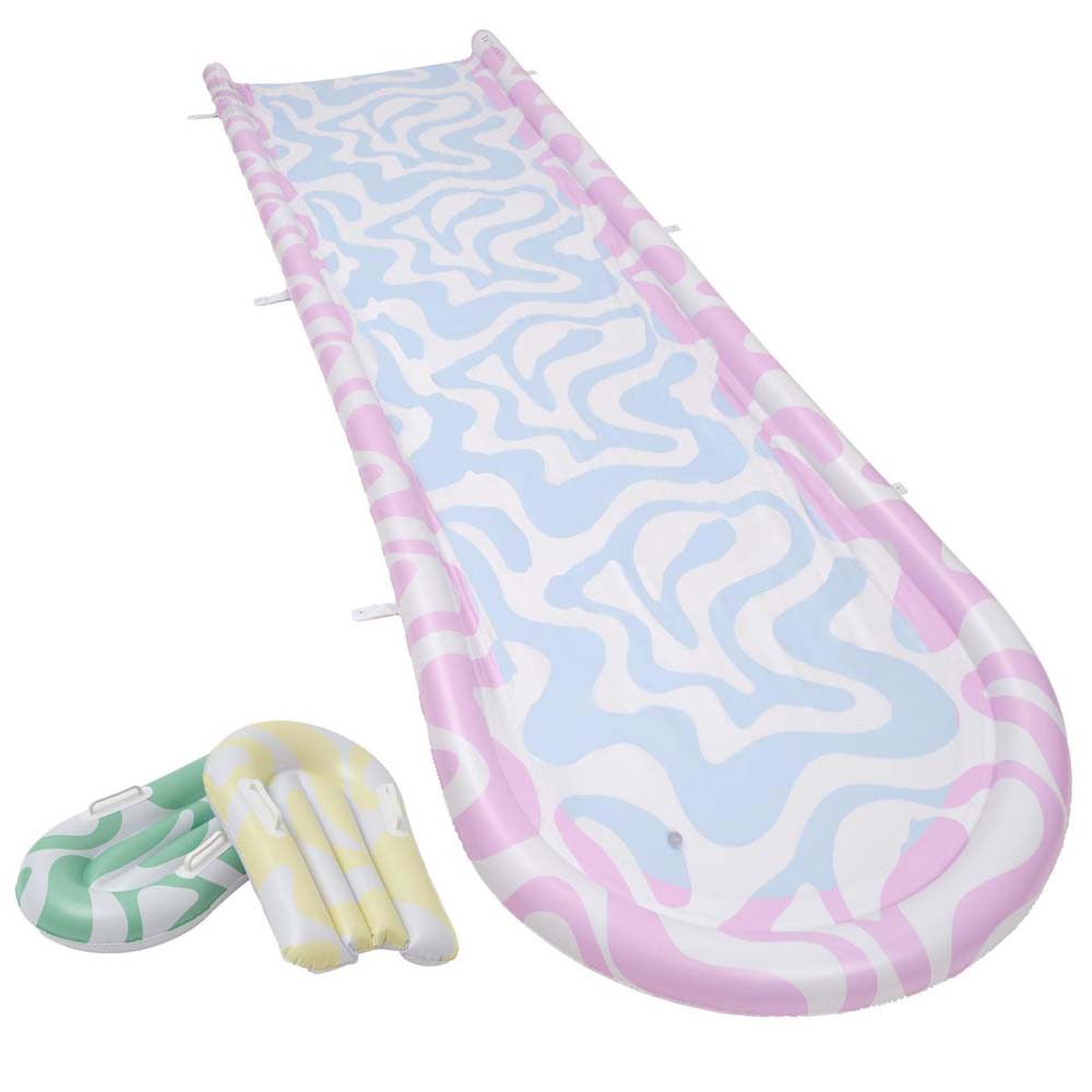 SUNNYLiFE Slip, Slide And Body Board Set Poolside Sorbet Wave
