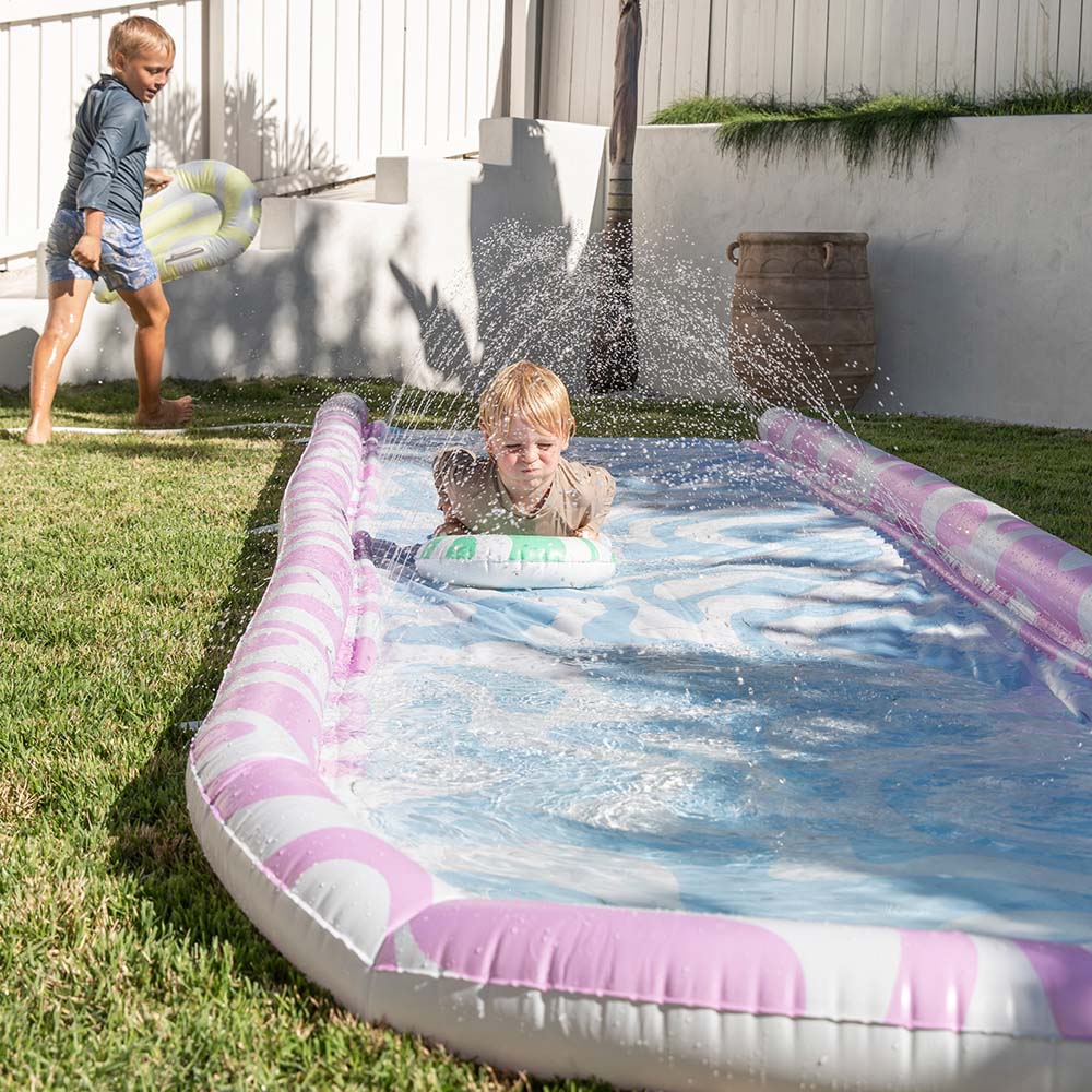 SUNNYLiFE Slip, Slide And Body Board Set Poolside Sorbet Wave