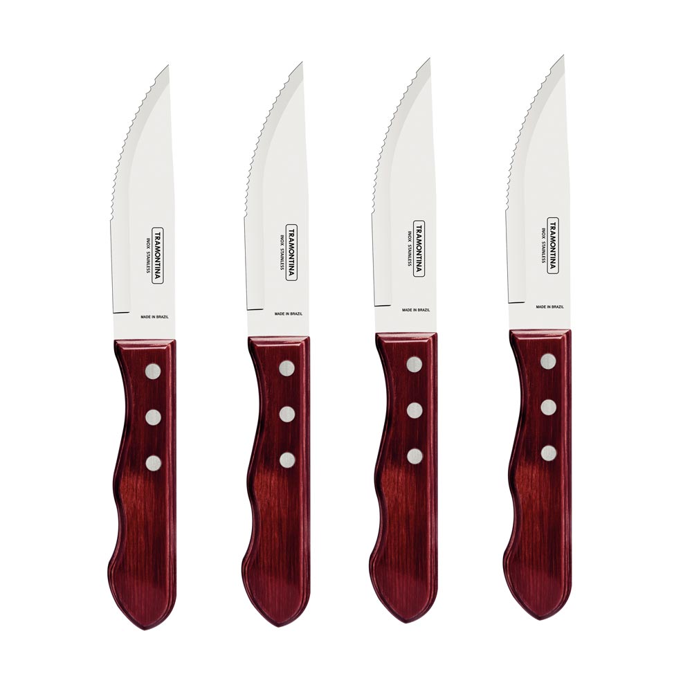 Tramontina Jumbo 4 Piece Steak Knife Set Red