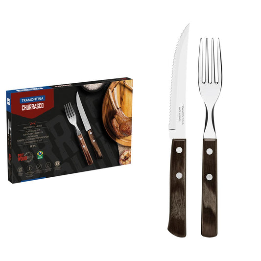 Tramontina Polywood 12 Piece Traditional Cutlery Set