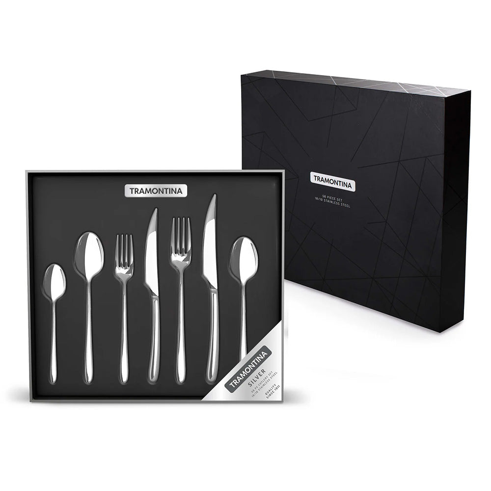Tramontina 56 Piece Silver Cutlery Set