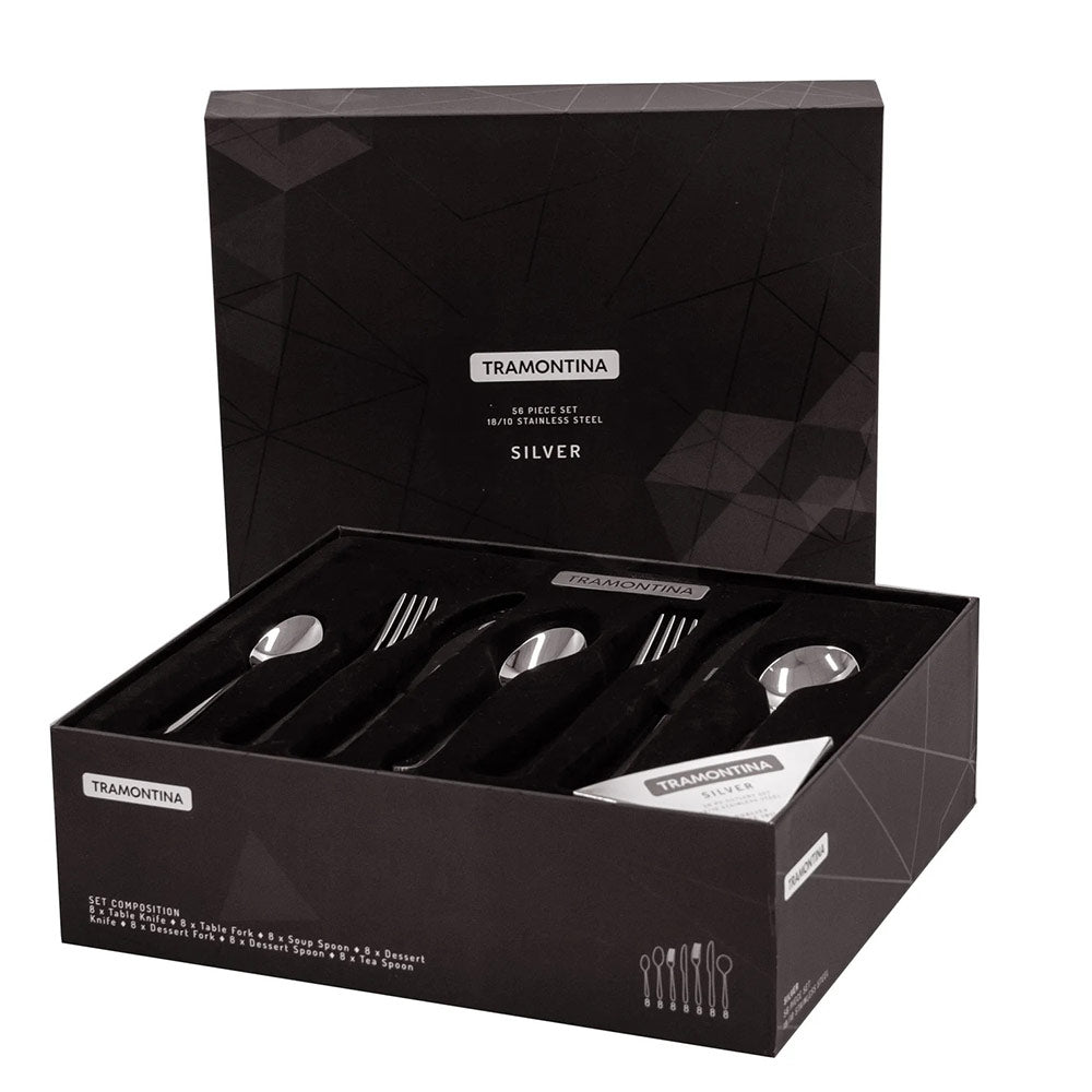 Tramontina 56 Piece Silver Cutlery Set