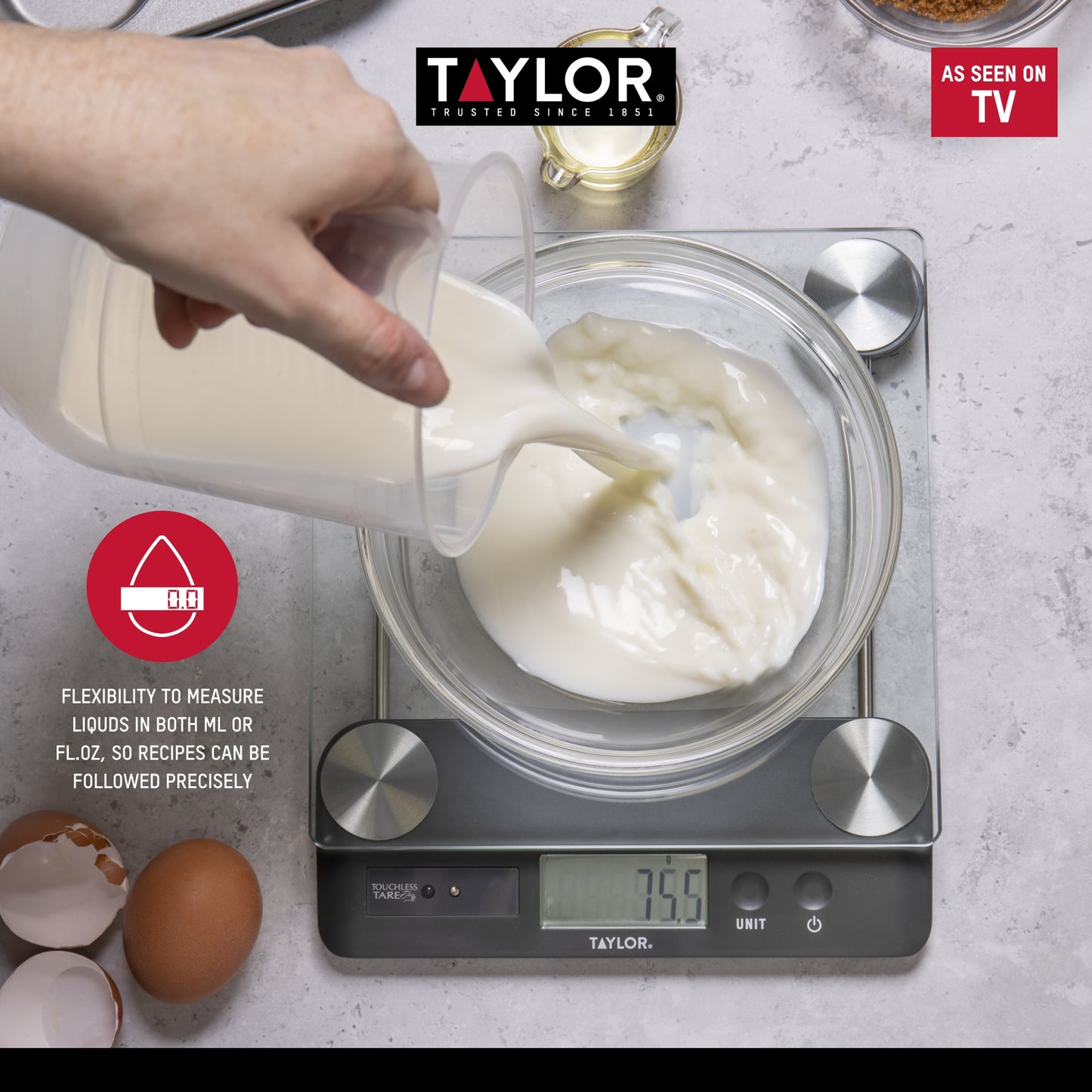 Taylor Touchless Tare Digital Dual Kitchen Scale 14.4kg