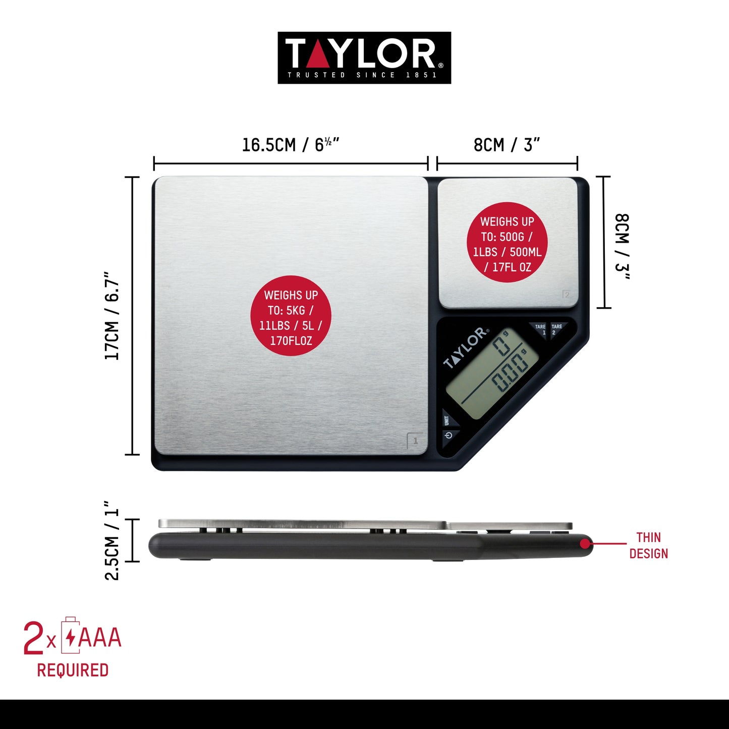 Taylor Pro Dual Platform Digital Dual Kitchen Scale