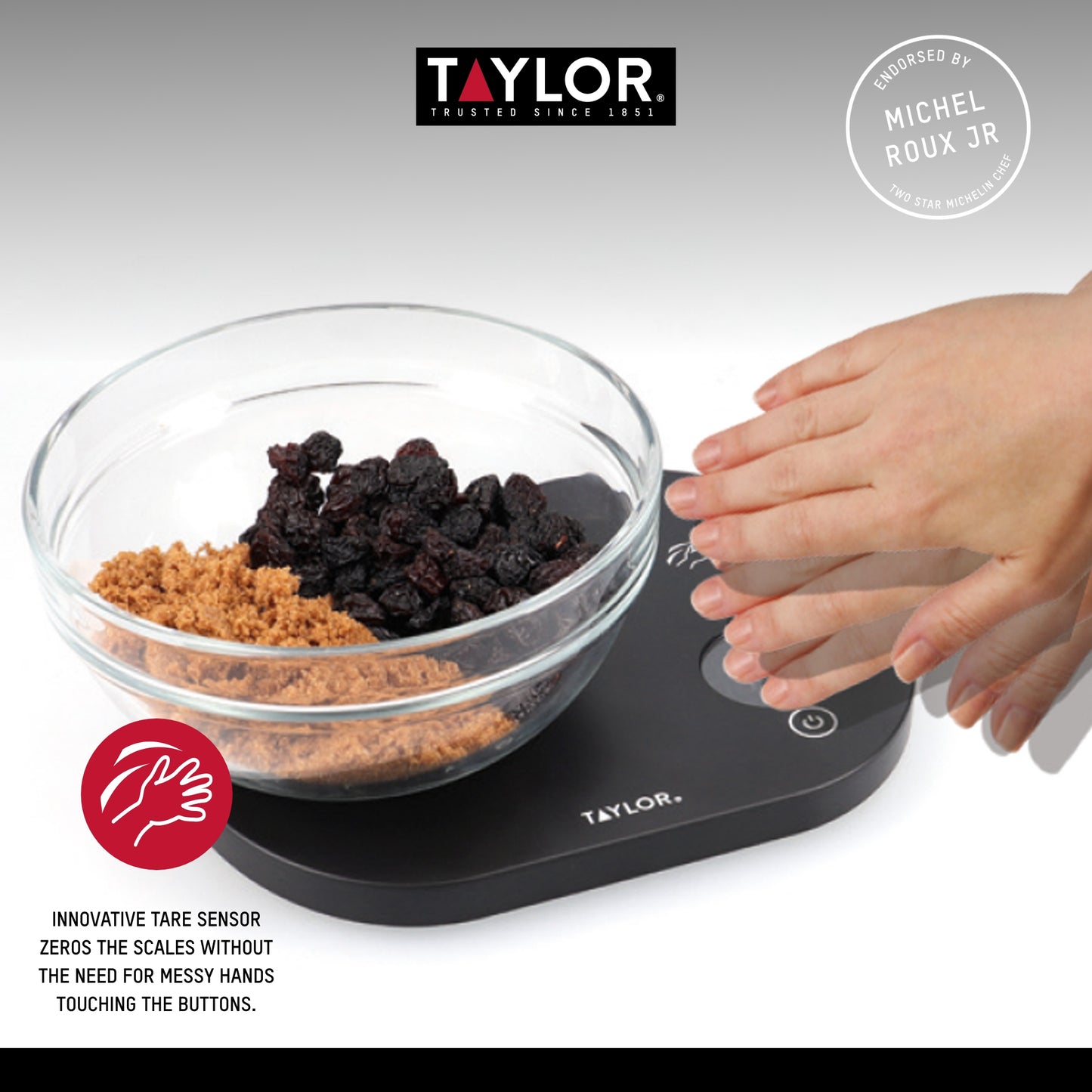 Taylor Touchless Tare Digital Dual Kitchen Scale 5.5kg